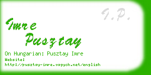 imre pusztay business card